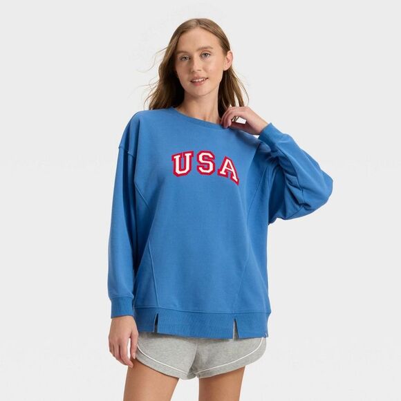 JoyLab Tops Joylab Womens 4th Of July Graphic French Terry